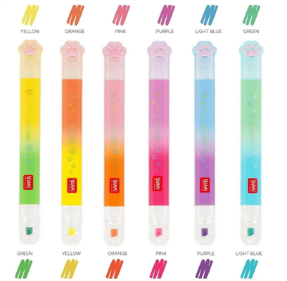 LEGAMI - SET DI 6 EVIDENZIATORI DOPPIA PUNTA PASTELLO E NEON