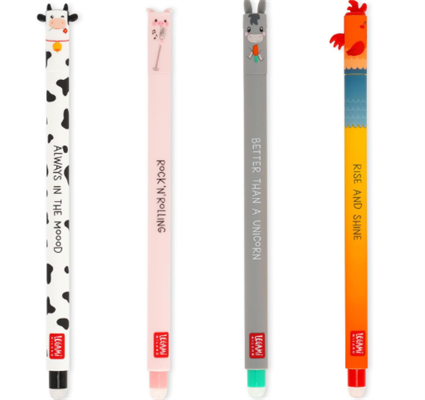 LEGAMI - SET DI 4 PENNE GEL CANCELLABILI FARM SWEET FARM