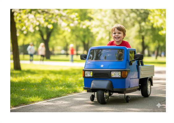 APE CAR PIAGGIO 12 V. TRICICLO COLORE BLU