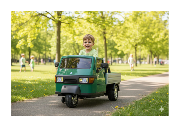 APE CAR PIAGGIO 12VOLTS RADIOCOMDATO VERDE