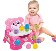 CLEMENTONI SOFT CLEMMY - POLTRONCINA PORTA MATTONCINI PINK CON B
