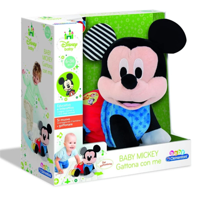 CLEMENTONI DISNEY BABY , BABY MICKEY GATTONA CON ME, PELUCHE PER