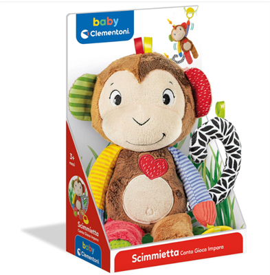 CLEMENTONI BABY SCIMMIETTA CANTA GIOCA E IMPARA, PELUCHE INTERAT