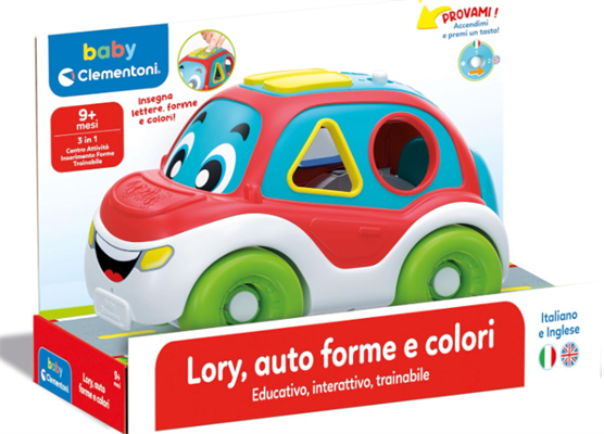 CLEMENTONI- LORY AUTO FORME E COLORI 3IN1 DA TRAINARE CON CENTRO