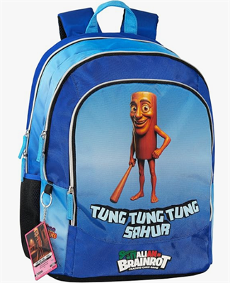 ZAINO SCUOLA SKIFIDOL ITALIAN BRAINROT TUNG TUNG SAHUA 3 ZIP