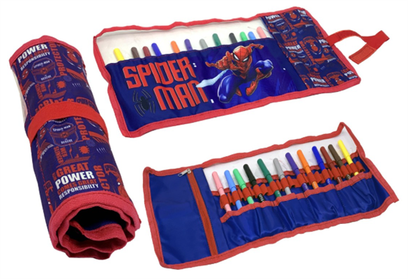 ASTUCCIO ROLL SPIDERMAN CON 12 PENNARELLI GIOTTO