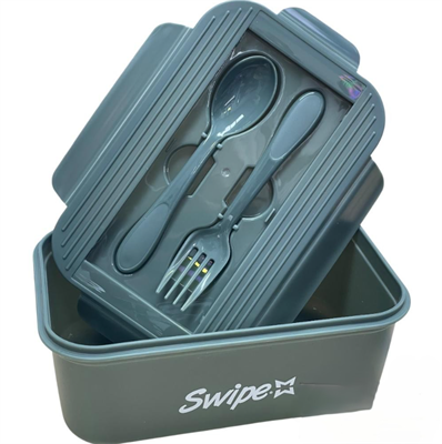 SWIPE PORTA PRANZO CON POSATE 1500ML VERDE