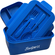 SWIPE PORTA PRANZO CON POSATE 1500ML BLU