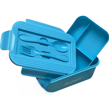 SWIPE PORTA PRANZO CON POSATE 1500ML AZZURRO