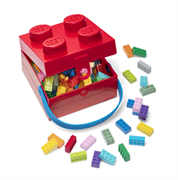 LEGO BOX PORTA PRANZO/PORTA OGGETTI CON MANICO ROSSA