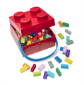 LEGO BOX PORTA PRANZO/PORTA OGGETTI CON MANICO ROSSA
