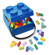 LEGO BOX PORTA PRANZO/PORTA OGGETTI CON MANICO BLU