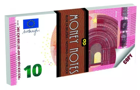 BLOCK NOTES BANCONOTA 10 EURO LES BANCONOTES