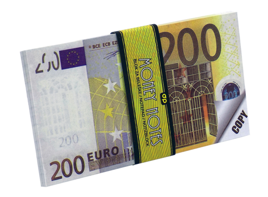BLOCK NOTES BANCONOTA 200 EURO LES BANCONOTES