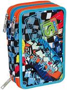ASTUCCIO 3 ZIP ARANCIONE CON AZZURO