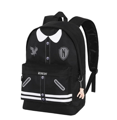 WEDNESDAY MERCOLEDÌ VARSITY-ZAINO HS FAN 2.0, NERO, 30 X 41 CM