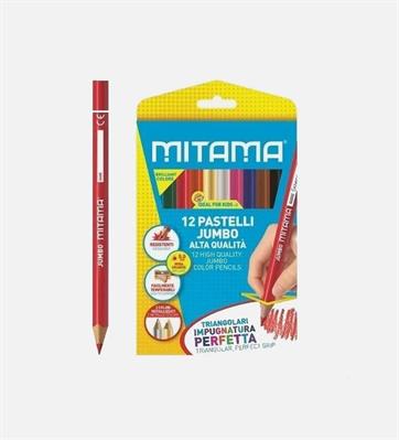 12 PASTELLI JUMBO TRIANGOLARI MITAMA