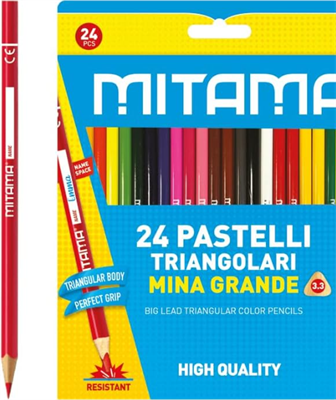 12 PASTELLI JUMBO TRIANGOLARI MITAMA