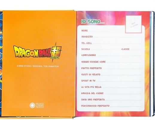 DIARIO SCUOLA DRAGON BALL SUPER , DIARIO 12 MESI