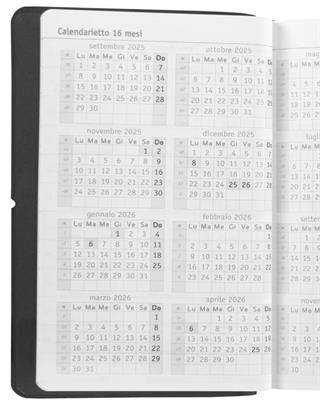 AGENDA GIORNALIERA MINI 2025-2026, DIARIO 16 MESI BLU