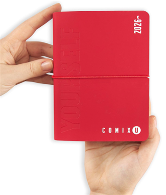 AGENDA GIORNALIERA MINI 2025-2026, DIARIO 16 MESI ROSSO