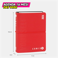 AGENDA GIORNALIERA MINI 2025-2026, DIARIO 16 MESI ROSSO