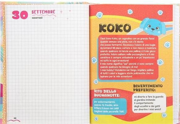 DIARIO SCUOLA MOFU MOFU, DIARIO 12 MESI
