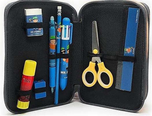ASTUCCIO COMPLETO DI 44 PEZZI A TRE ZIP CON PORTAPENNE