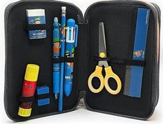 ASTUCCIO COMPLETO DI 44 PEZZI A TRE ZIP CON PORTAPENNE