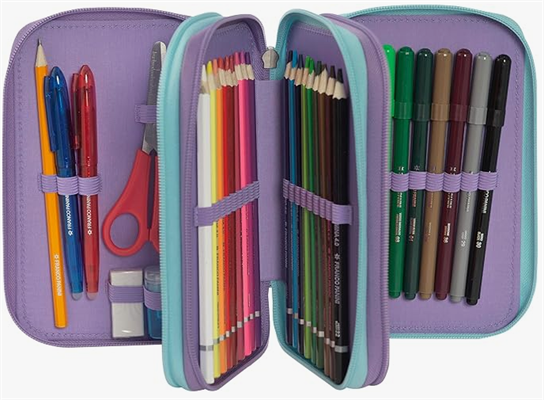 ASTUCCIO 3 ZIP COMPLETO SCUOLA MOFU MOFU UNICORNO LILLA