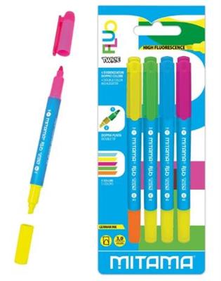 MITAMA FLUO TWICE - EVIDENZIATORI DOPPIA PUNTA COLORI FLUO