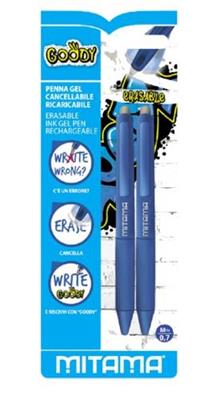 SET DI 2 PENNE CANCELLABILI GOODY BLUE + 1 GOMMA + 2 RICARICHE