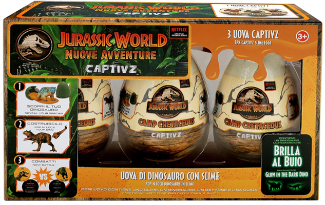 JURASSIC WORLD NUOVE AVVENTURE SLIME EGG 3 PACK