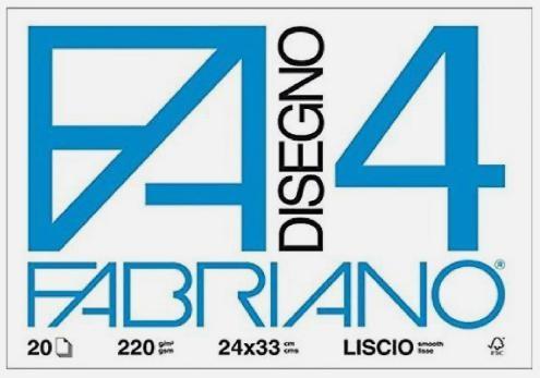 FABRIANO - BLOCCO 20 FOGLI DA DISEGNO - LISCIO